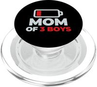 Día de la Madre cansada mamá mamá de 3 niños Divertido diseño de Humor PopSockets PopGrip para MagSafe