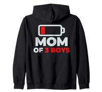 Día de la Madre cansada mamá mamá de 3 niños Divertido diseño de Humor Sudadera con Capucha