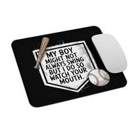 Día De La Madre De Mamá Béisbolera Puede Que Mi Hijo No Siempre Batee, Pero Yo Sí Así Que Cuida Tu Boca Mouse Pad Bordes Cosidos Mousepad Duradero Alfombrilla De Ratón para Gaming Hogar 25X30Cm