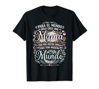 Día de la Madre Española Mama Mundo Floral Camiseta