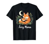 Día de la Madre Lindo Zorro Y Niño Mamá Mamá Mamá Otoño Camiseta