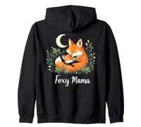 Día de la Madre Lindo Zorro Y Niño Mamá Mamá Mamá Otoño Sudadera con Capucha