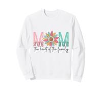 Día de la Madre Mamá El Corazón De La Familia Lindo Floral Sudadera