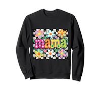 Día de la Madre Mamá Groovy Hippy Vibes Cool Vintage Flores Sudadera