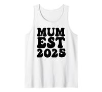 Día de la Madre Nueva Mamá Groovy Retro Su Primera Vez Mamá Est 2025 Camiseta sin Mangas