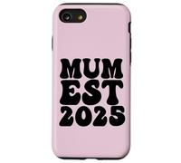 Día de la Madre Nueva Mamá Groovy Retro Su Primera Vez Mamá Est 2025 Carcasa para iPhone SE (2020) / 7 / 8