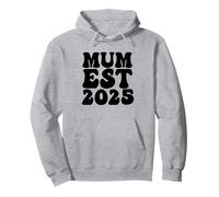 Día de la Madre Nueva Mamá Groovy Retro Su Primera Vez Mamá Est 2025 Sudadera con Capucha