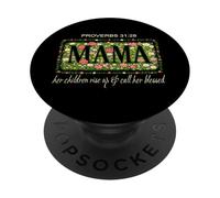 Día de la Madre Proverbios Cristianos Blessed Momma Wildflowers PopSockets PopGrip Adhesivo