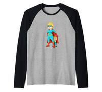 Día De La Madre Super Mamá Héroe con Niño Pequeño Camiseta Manga Raglan