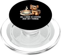 Día de la Madre Todo Necesito Es Café Y Mi Mamá Perro Yorkie PopSockets PopGrip para MagSafe
