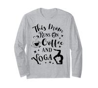Día de la Madre Yoga Mama This Mom Runs On Coffee and Yoga Frase Manga Larga