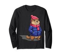 Día de la Marmota Sombra Divertido Día de la Marmota Cumpleaños Manga Larga