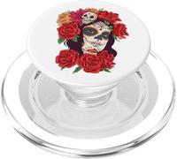 Día de la mujer muerta - Rosas de calavera esqueleto - Halloween PopSockets PopGrip para MagSafe
