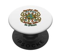 Día de la Paz, Amor y Tierra 2024, Globo arcoíris y Signo de la Paz para niños PopSockets PopGrip Adhesivo