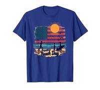 Día de la Playa de Old Glory Camiseta, Hombre, Azul Real, 3XL