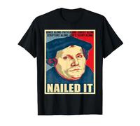 Día de la Reforma Protestante Martín Lutero Luterano Camiseta gráfica económica, Hombre, Negro, XL