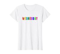 Día de la Semana Fácil Grupo Disfraz de Halloween Miércoles Camiseta gráfica económica, Mujer, Blanco, M
