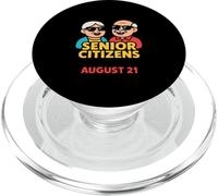 Día de la Tercera Edad Agosto 21 Retro Pareja de Ancianos Abuela PopSockets PopGrip para MagSafe