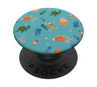 día de la Tierra contaminación submarina océano Azul mar Criaturas Peces PopSockets PopGrip Adhesivo