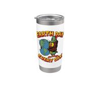 Día de la Tierra de Woody Owl ¡Todos los días, Planet Hugger, regala un comino! Vaso térmico de acero inoxidable de doble pared