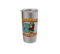 Día de la Tierra de Woody Owl ¡Todos los días, Planet Hugger, regala un comino! Vaso térmico de acero inoxidable de doble pared
