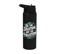 Día de la Tierra del Cambio Climático - Sea la solución, no la contaminación Stainless Steel Insulated Water Bottle