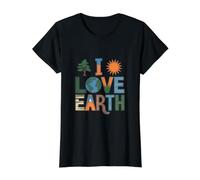Día de la Tierra I Love Earth Camiseta gráfica económica, Mujer, Negro, XL