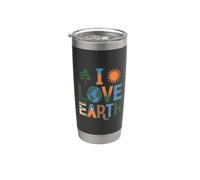 Día de la Tierra I Love Earth Vaso térmico de acero inoxidable de doble pared