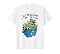Día de la Tierra Mantén la Tierra Limpia Es Donde Guardo Mi Mapache de Basura Camiseta