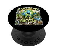 Día de la Tierra Reciclar O Arrepentirlo Divertido Eco Planet PopSockets PopGrip Adhesivo