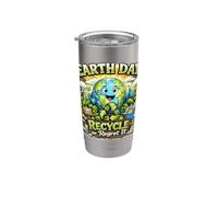 Día de la Tierra Reciclar O Arrepentirlo Divertido Eco Planet Vaso térmico de acero inoxidable de doble pared