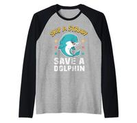 Día de la Tierra Salva a los Delfines Proteger los océanos Camiseta Manga Raglan
