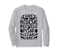 Día de la Tierra Salvar Rescate Reciclaje Planta Ambiente Limpio Manga Larga