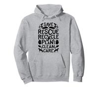 Día de la Tierra Salvar Rescate Reciclaje Planta Ambiente Limpio Sudadera con Capucha