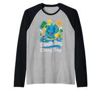 Día de la Tierra Todos los días Reciclaje Ambiental Limpiar Proteg Camiseta Manga Raglan