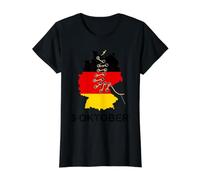 Día de la Unidad Alemana Vintage 90 Alemania 3 Octubre 1990 Octubre Camiseta gráfica económica, Mujer, Negro, XS