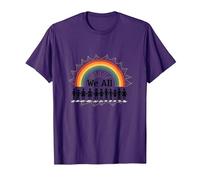 Día de la Unidad Todos Pertenecemos Rainbow Diversidad Inclusión Camiseta, Hombre, Morado, XXL