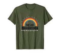 Día de la Unidad Todos Pertenecemos Rainbow Diversidad Inclusión Camiseta, Hombre, Verde Oliva, S