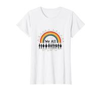 Día de la Unidad Todos Pertenecemos Rainbow Diversidad Inclusión Camiseta, Mujer, Blanco, L