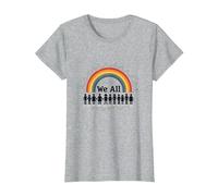 Día de la Unidad Todos Pertenecemos Rainbow Diversidad Inclusión Camiseta, Mujer, Gris Jaspeado, XS