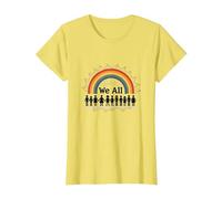Día de la Unidad Todos Pertenecemos Rainbow Diversidad Inclusión Camiseta, Mujer, Limón, L