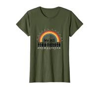 Día de la Unidad Todos Pertenecemos Rainbow Diversidad Inclusión Camiseta, Mujer, Verde Oliva, XXL