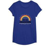 Día de la Unidad Todos Pertenecemos Rainbow Diversidad Inclusión Camiseta, Niñas, Azul Real, M