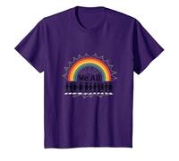 Día de la Unidad Todos Pertenecemos Rainbow Diversidad Inclusión Camiseta, Niños, Morado, 10 años