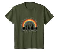 Día de la Unidad Todos Pertenecemos Rainbow Diversidad Inclusión Camiseta, Niños, Verde Oliva, 4 años