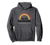 Día de la Unidad Todos Pertenecemos Rainbow Diversidad Inclusión Sudadera con Capucha, Unisex para Adultos, Jaspeado Oscuro, S