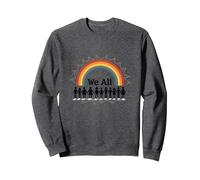 Día de la Unidad Todos Pertenecemos Rainbow Diversidad Inclusión Sudadera, Unisex para Adultos, Jaspeado Oscuro, XXL