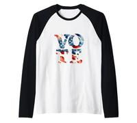 Día de Las Elecciones EE.UU. Votante Acuarela Votar Democracia América Camiseta Manga Raglan