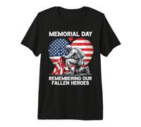 Día de los Caídos en Memoria de Nuestros héroes caídos: Bandera patriótica de los Estados Unidos Camiseta Premium