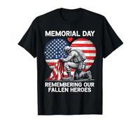 Día de los Caídos en Memoria de Nuestros héroes caídos: Bandera patriótica de los Estados Unidos Camiseta